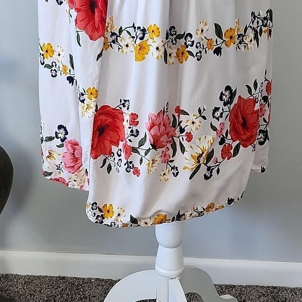 Old Navy gray floral pattern dress with elbow length sleeves - Picture 11 of 14